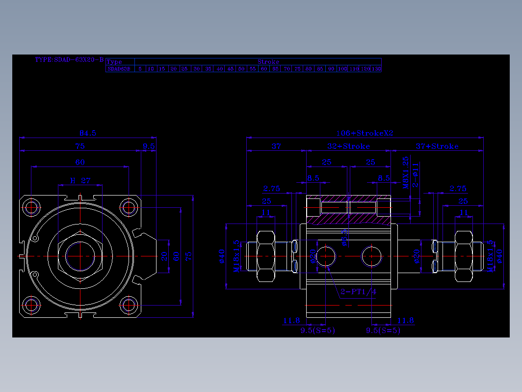 SDA气缸 83-SDAD-63-BZW