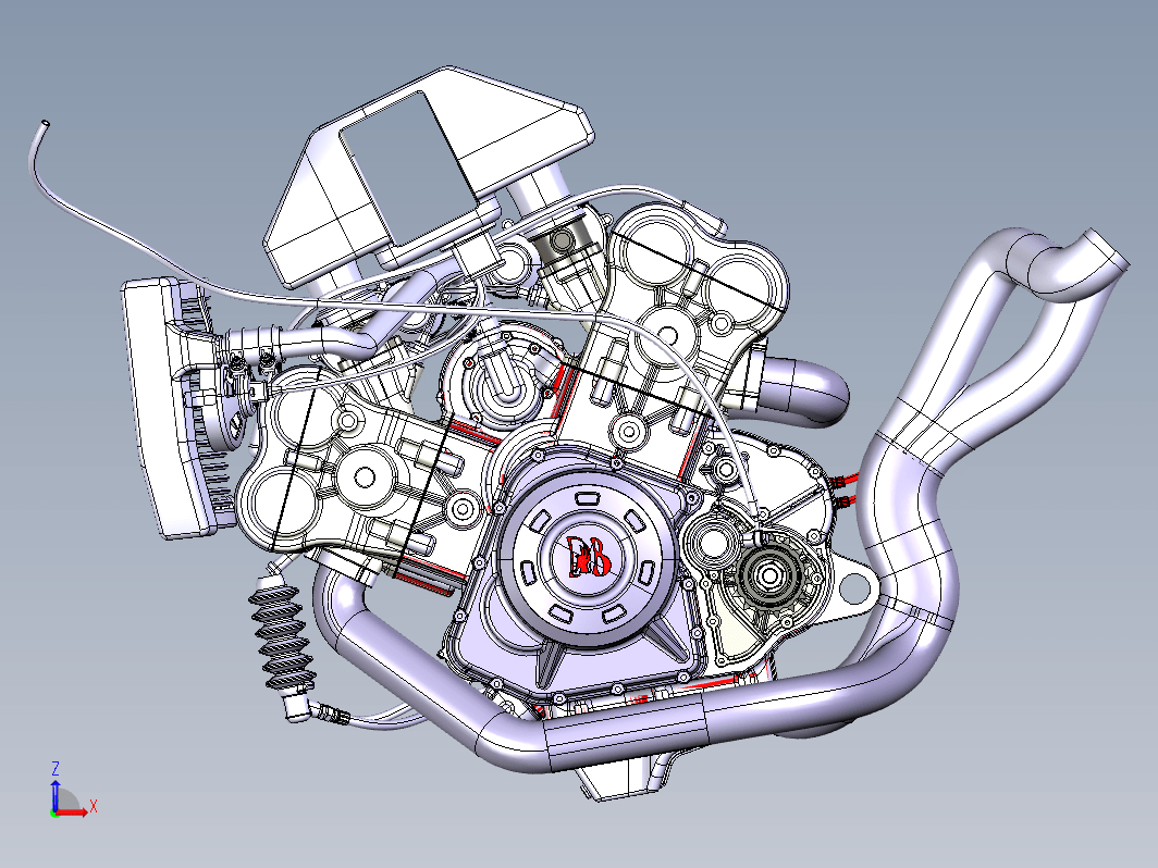 599摩托车发动机CATIA V5 R21模型