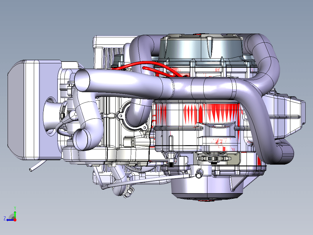 599摩托车发动机CATIA V5 R21模型