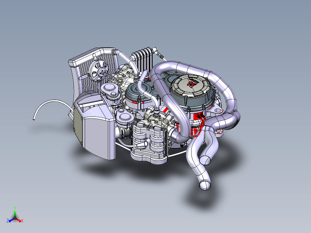 599摩托车发动机CATIA V5 R21模型