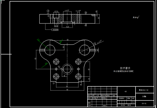 感温片弯曲成形工艺及模具设计+说明书（冲裁模和弯曲模2套）【全套12张CAD图+PROE模型】缩略图