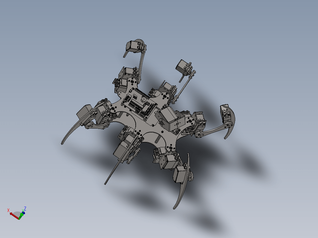 六足仿生机器人三维SW2012无参