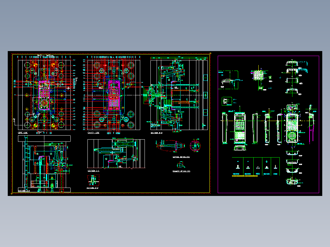 模具结构图—067行位前顶