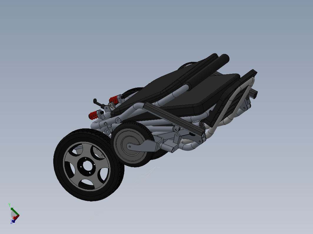 便携式折叠轮椅三维SW2020带参+CAD+说明书