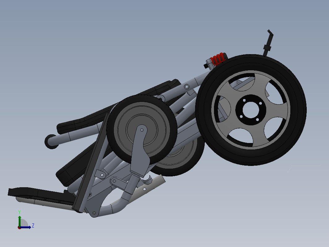 便携式折叠轮椅三维SW2020带参+CAD+说明书