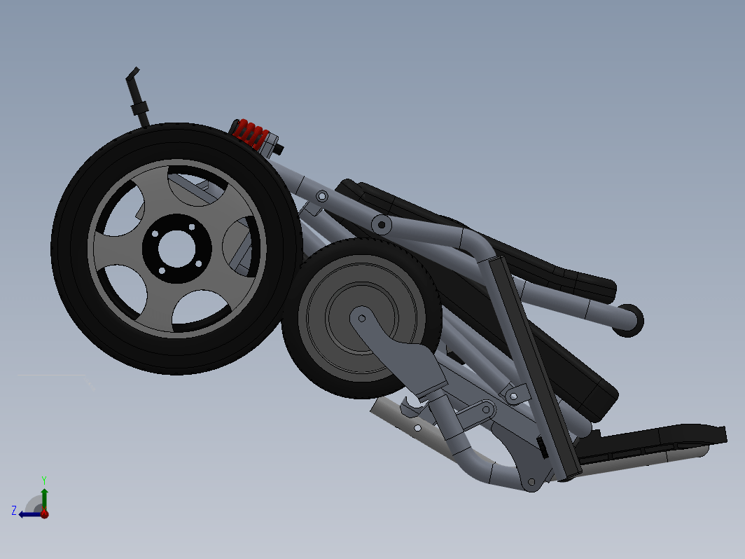 便携式折叠轮椅三维SW2020带参+CAD+说明书