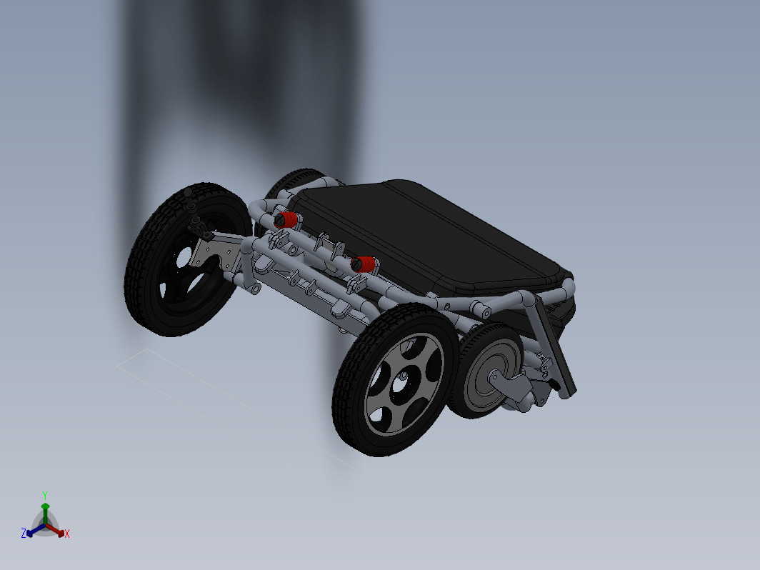 便携式折叠轮椅三维SW2020带参+CAD+说明书