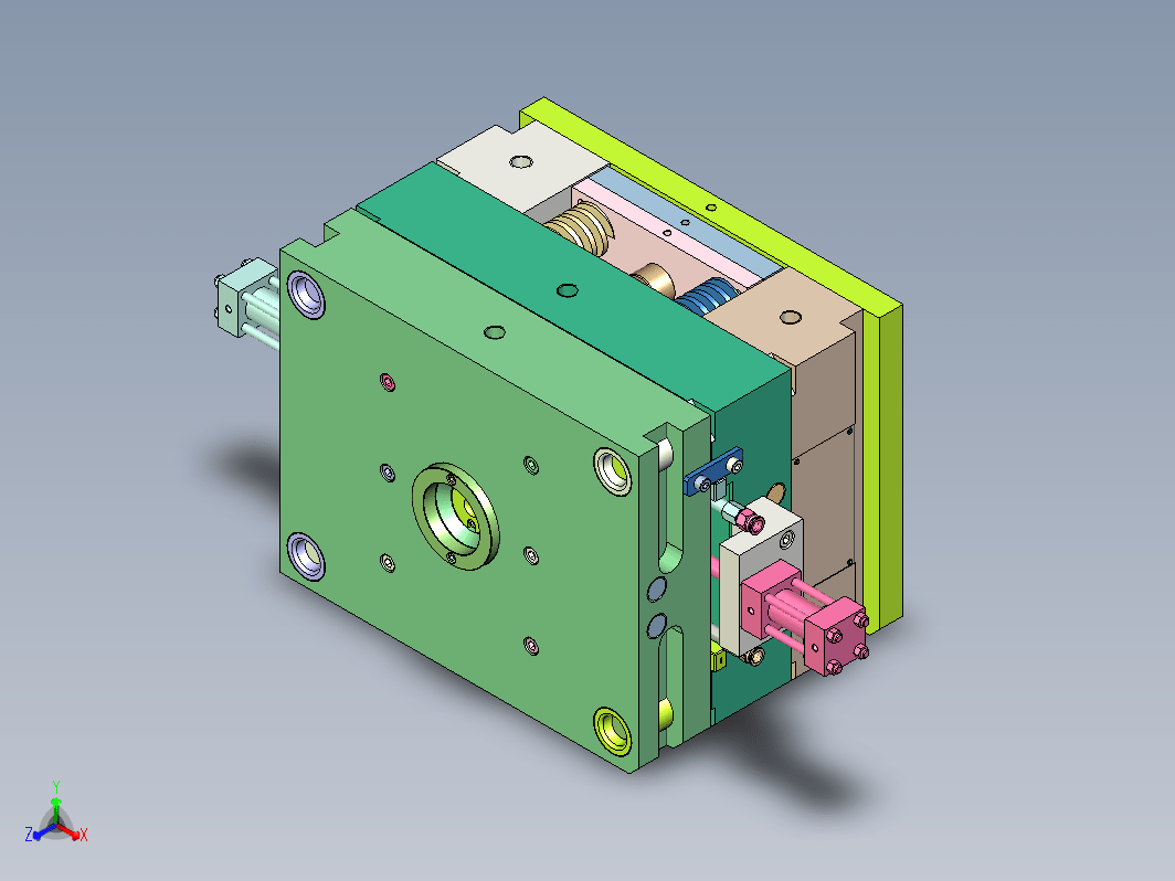 花洒座下壳注塑模具，（油缸抽滑块）