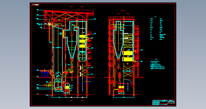 F0068-75t／h循环流化床锅炉CAD总图