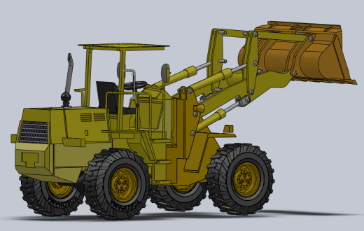 excavator model推土机铲车简易缩略图