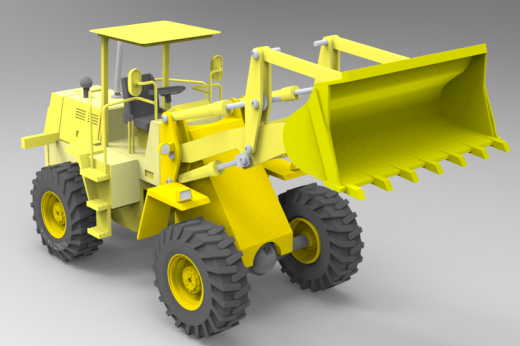 excavator model推土机铲车简易缩略图