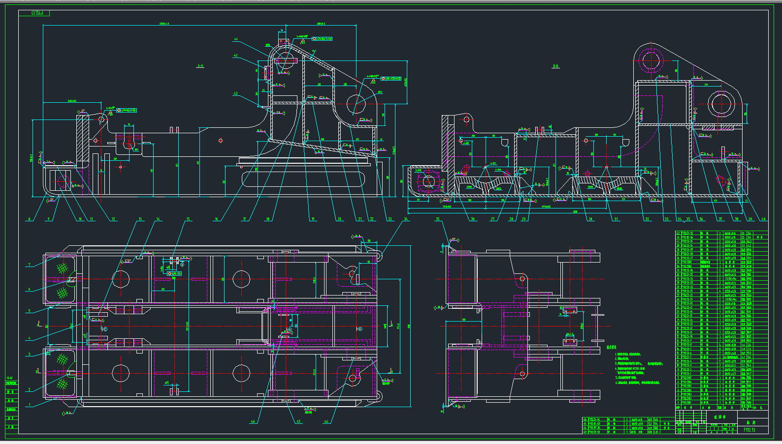 Z0001-ZF13000／26／40低位放顶煤液压支架图纸