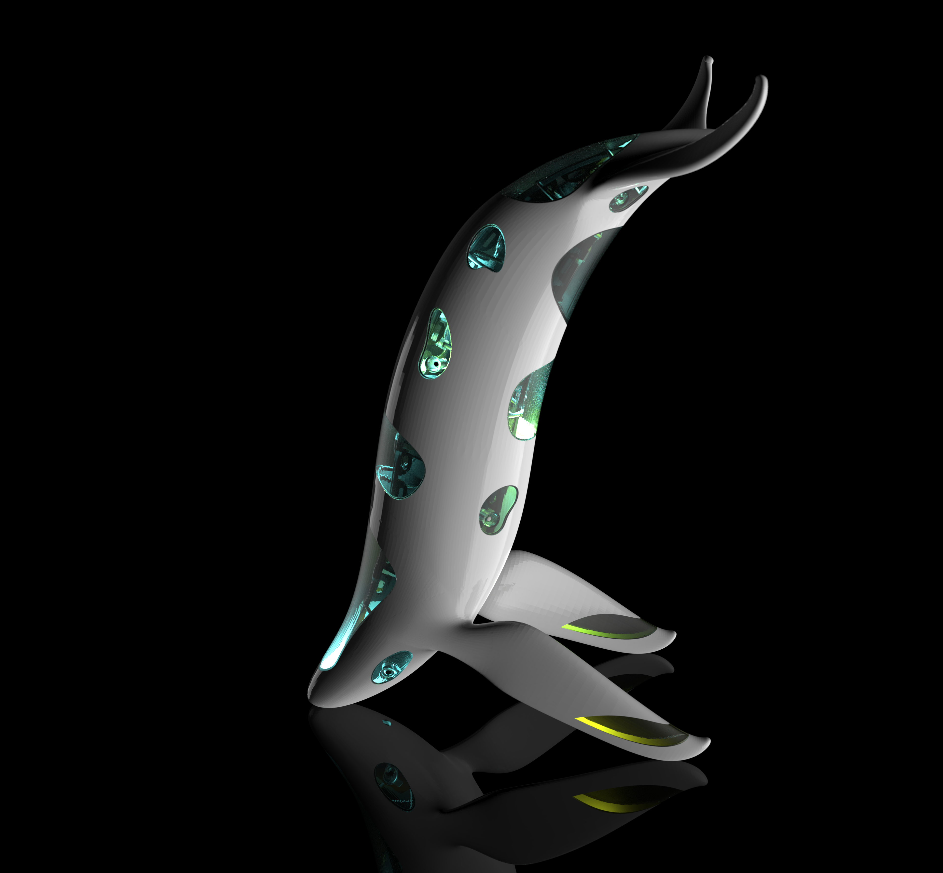 海豚雕塑(照明装饰)