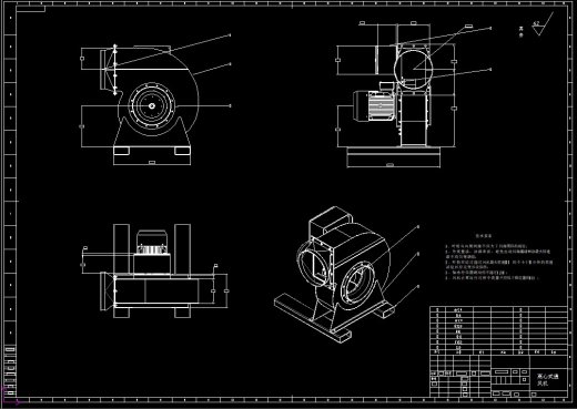 离心式通风机cad+CAD+说明书 -屿双网
