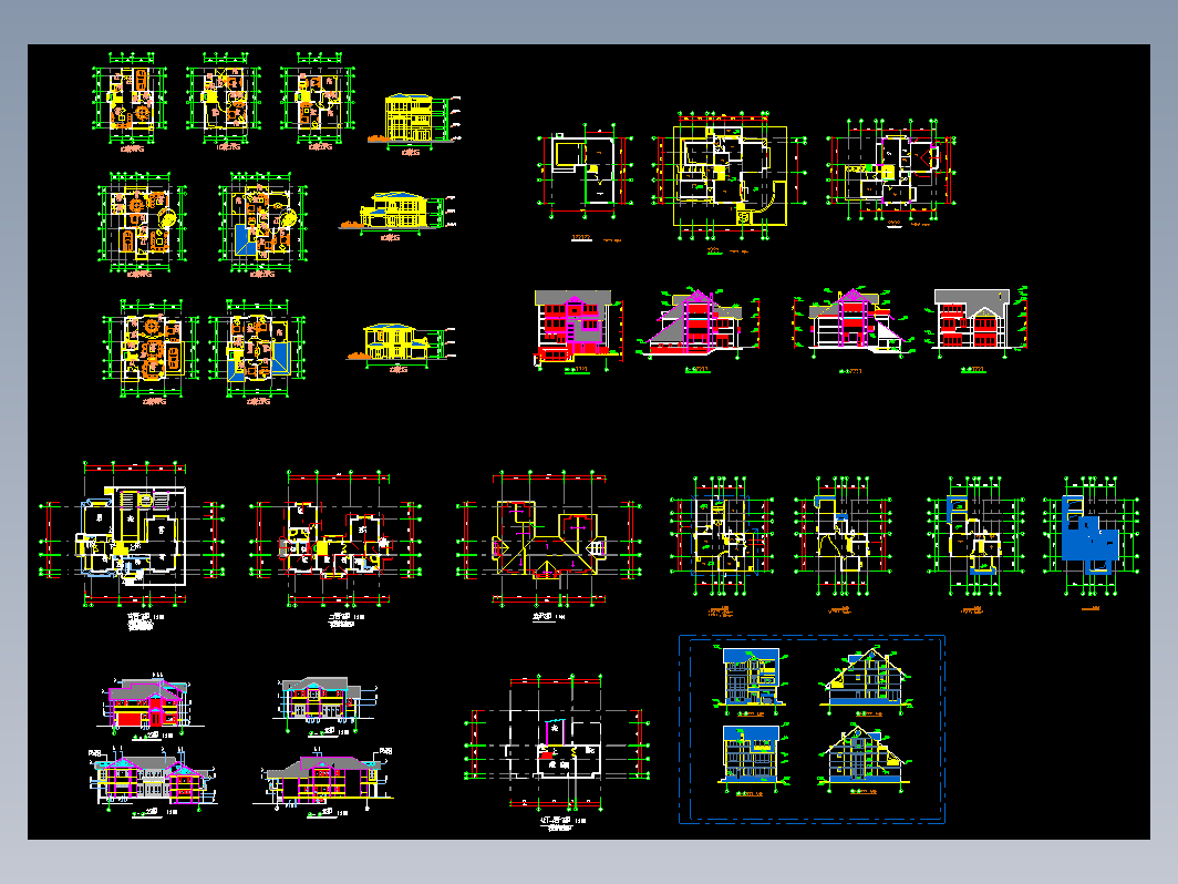 几套别墅图纸