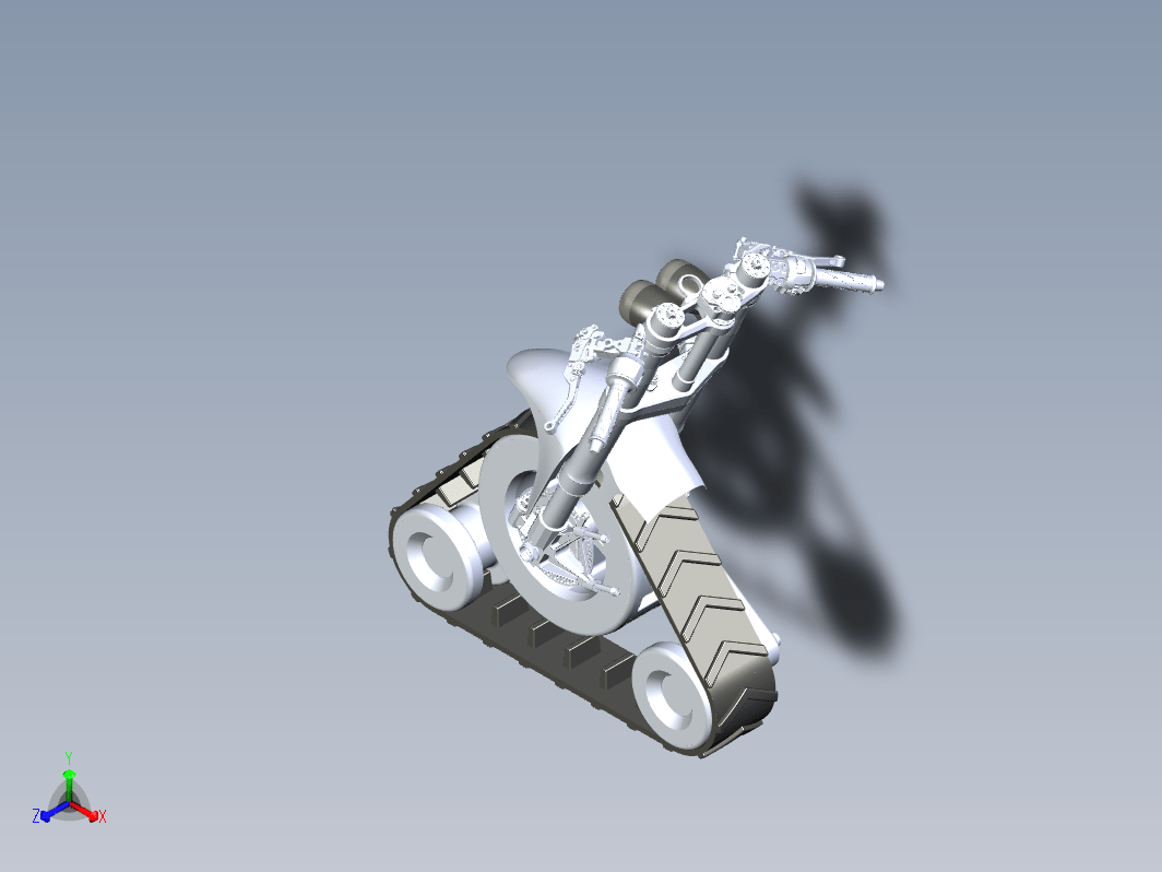 雪地摩托车前驱机构三维