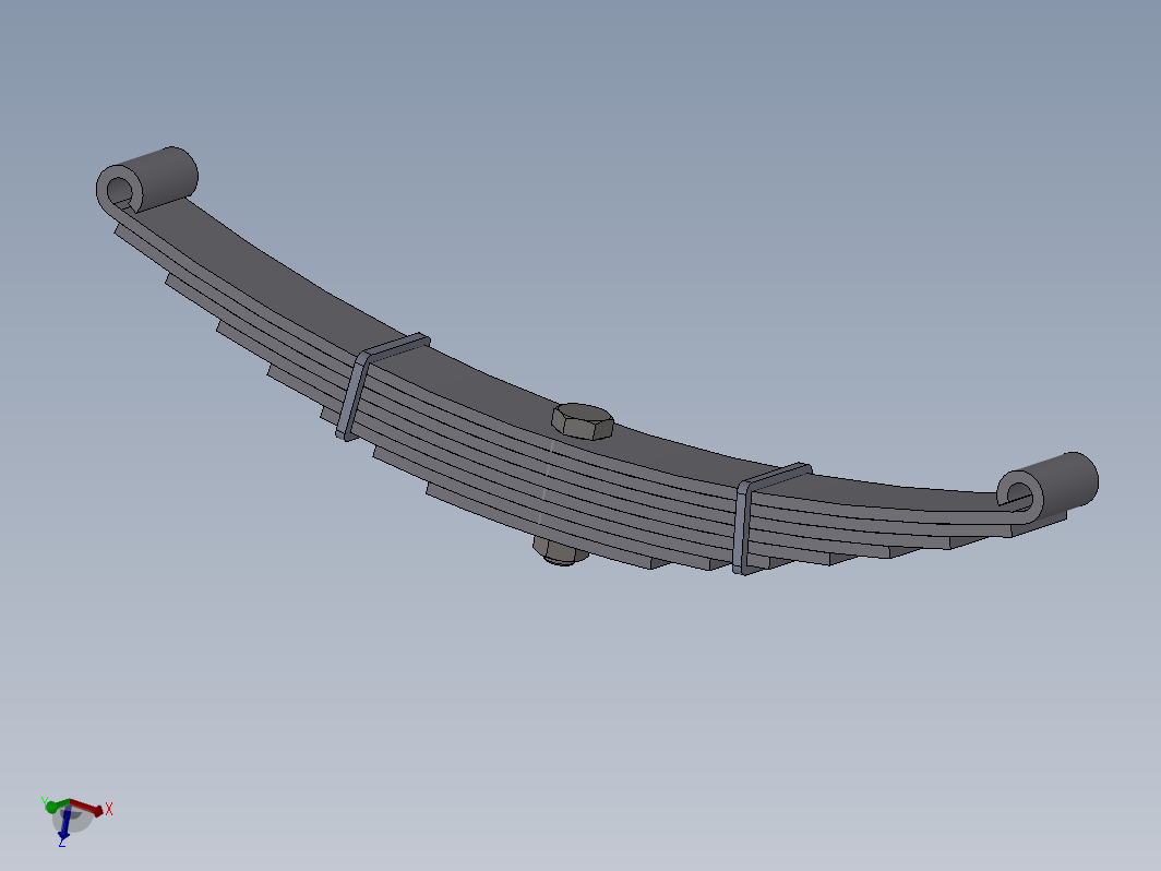 钢板弹簧设计3Dsw模型及anasys分析文件