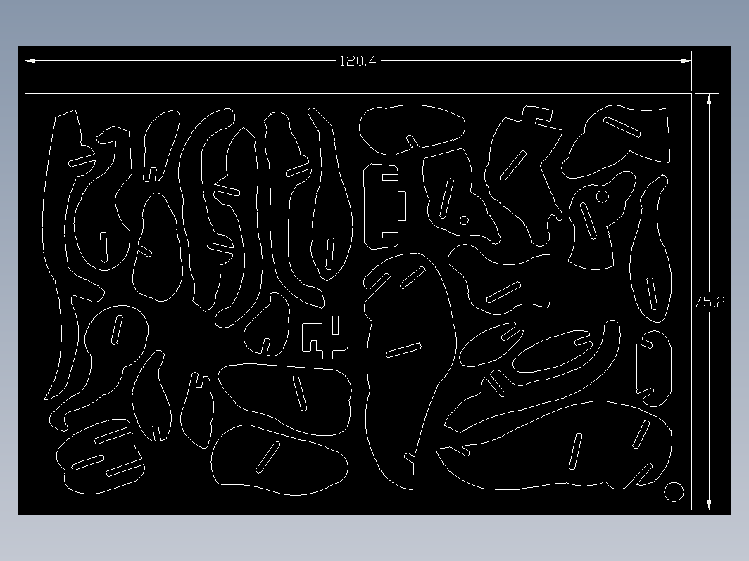 生肖狗激光切割立体拼图图纸 cad dxf格式