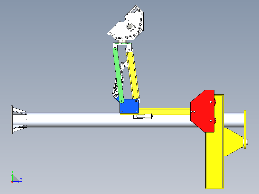 气缸吊臂数模，助力机械臂