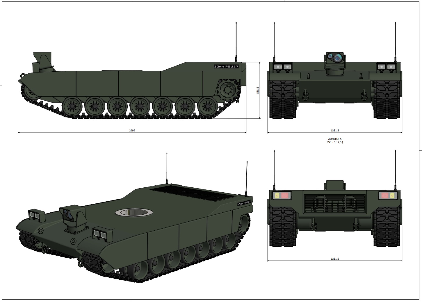 Tanque M1坦克底盘玩具模型