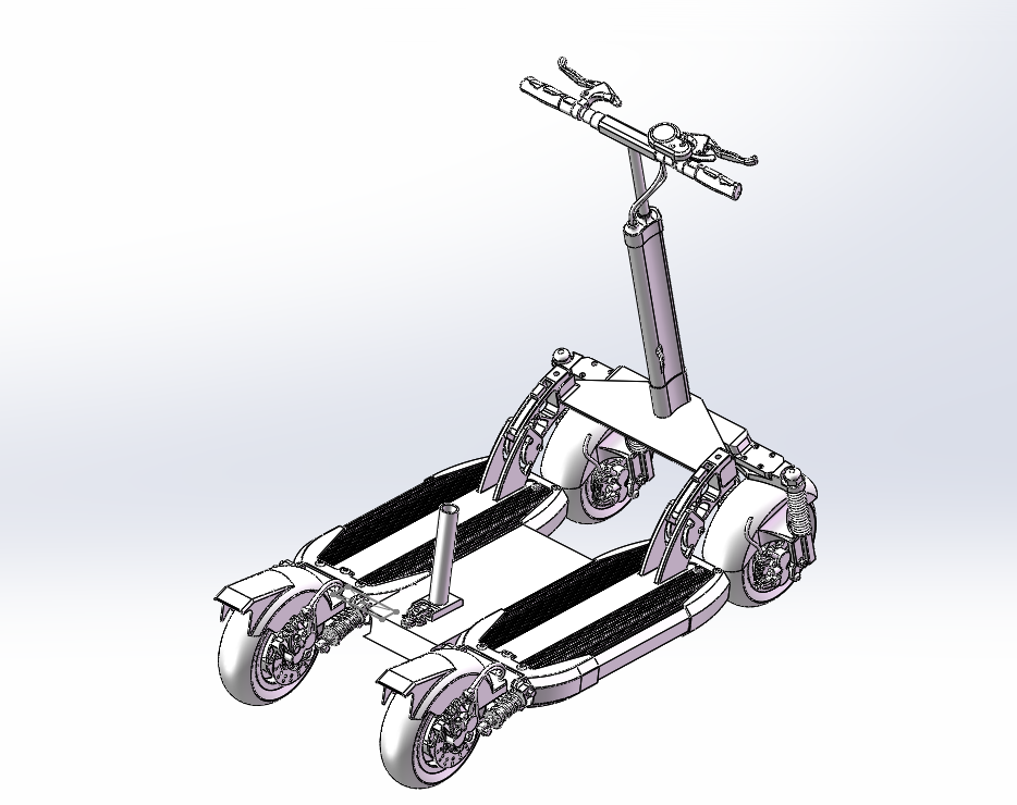 便携代步车的机构设计-三维图三维SW2020带参+CAD+说明书