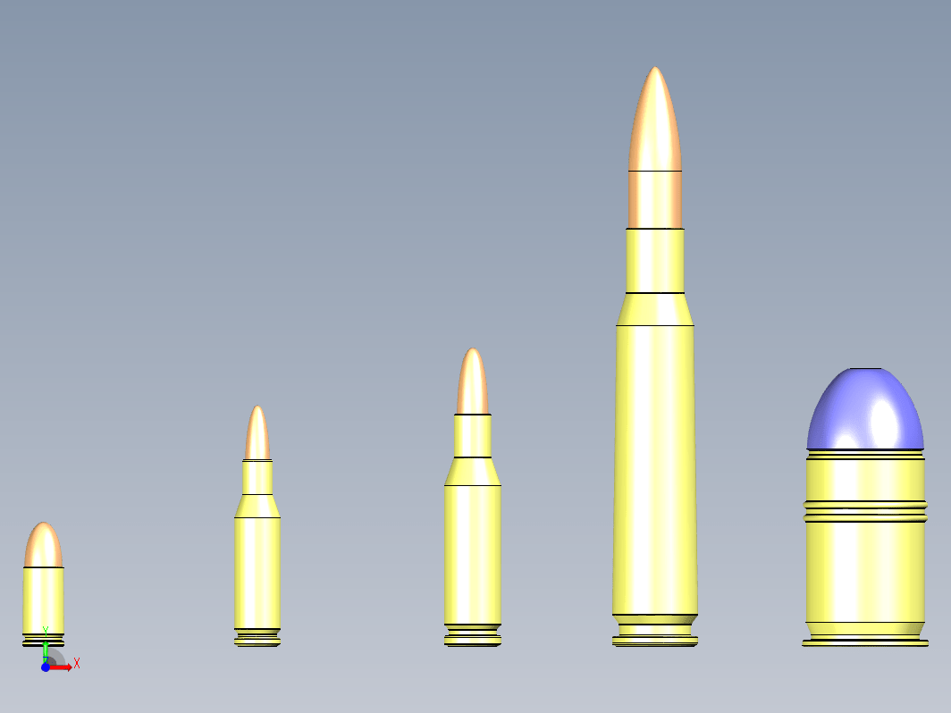 子弹9x19mm 5.56x45mm 7.62x51mm 12.7x99mm 40mm