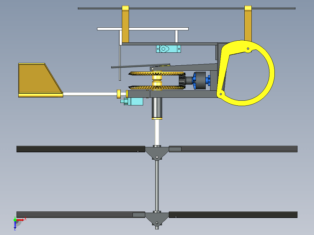 同轴遥控直升机玩具结构 Coaxial RC UW Helicopter