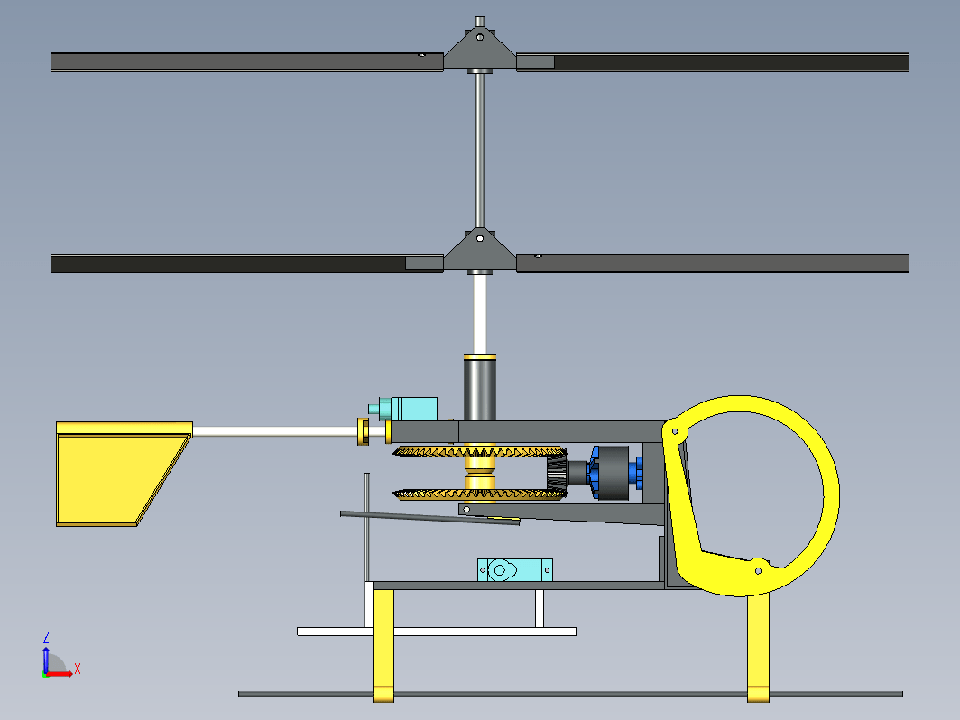 同轴遥控直升机玩具结构 Coaxial RC UW Helicopter