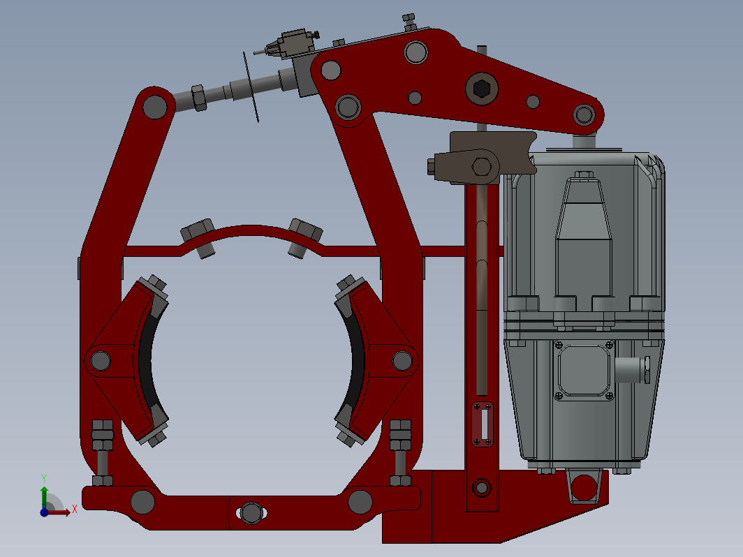 6款YWW系列电力液压鼓式制动器三维SW2014无参