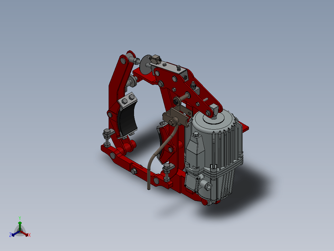 6款YWW系列电力液压鼓式制动器三维SW2014无参