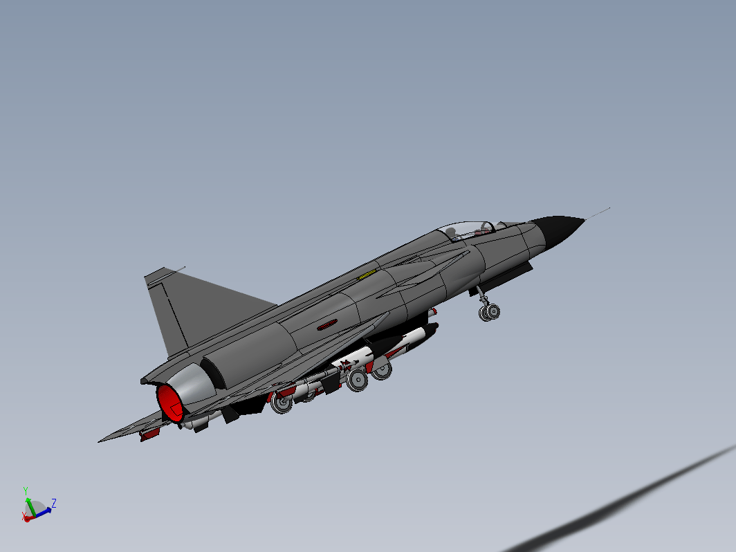 Military Jet喷气式飞机3D数模图纸 Solidworks设计 附STEP IGS