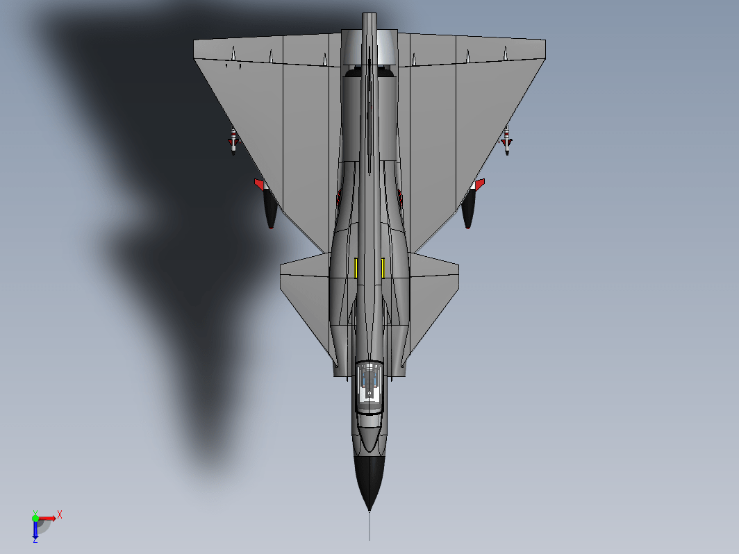 Military Jet喷气式飞机3D数模图纸 Solidworks设计 附STEP IGS