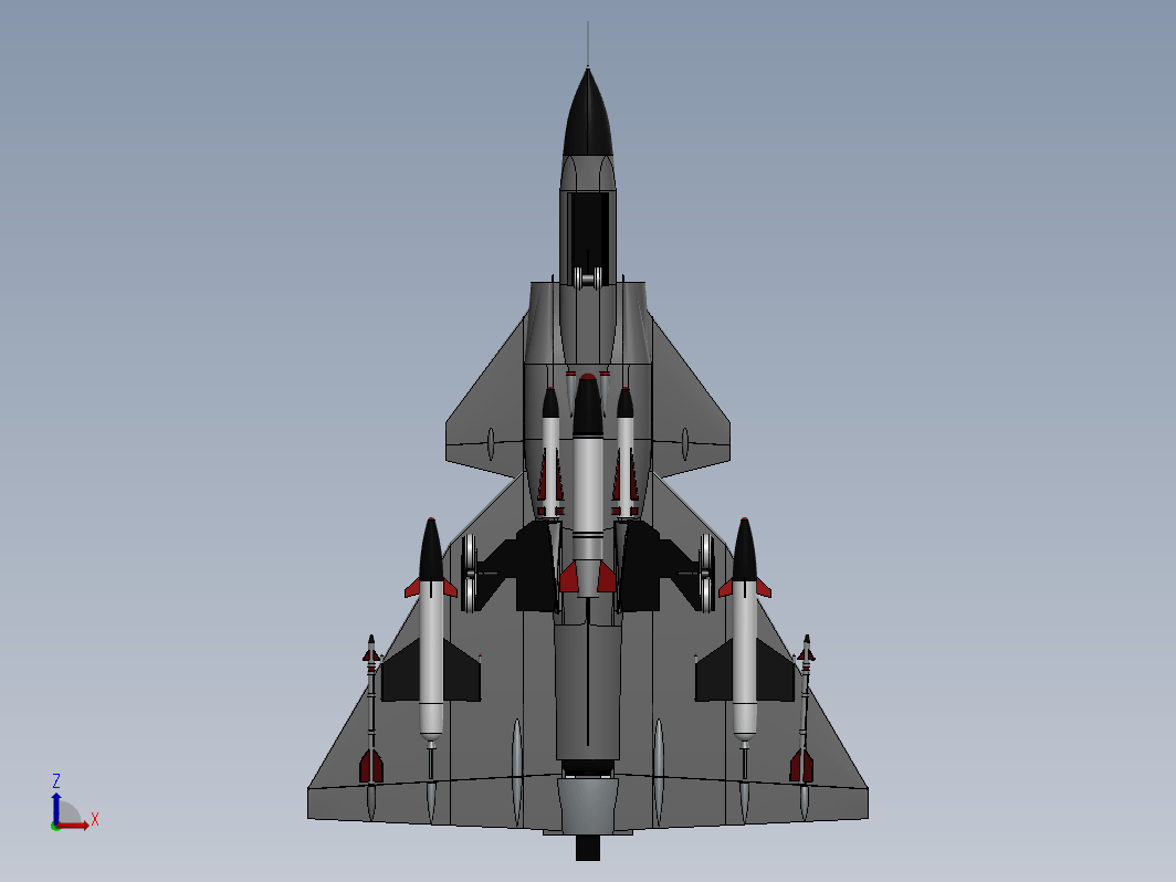 Military Jet喷气式飞机3D数模图纸 Solidworks设计 附STEP IGS