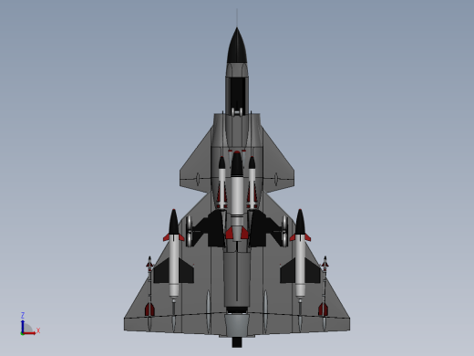 Military Jet喷气式飞机3D数模图纸 Solidworks设计 附STEP IGS缩略图