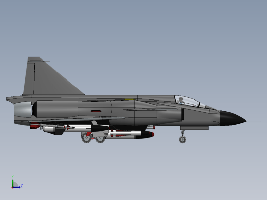 Military Jet喷气式飞机3D数模图纸 Solidworks设计 附STEP IGS缩略图
