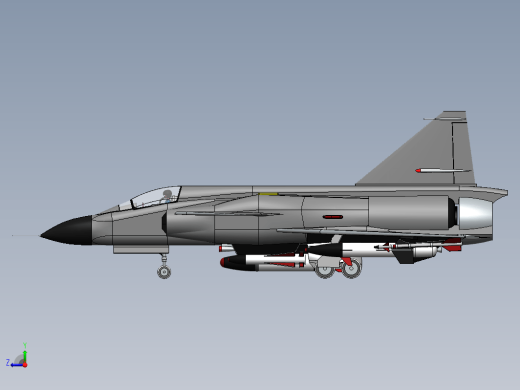 Military Jet喷气式飞机3D数模图纸 Solidworks设计 附STEP IGS缩略图