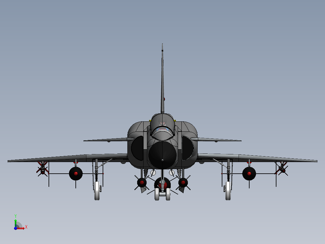 Military Jet喷气式飞机3D数模图纸 Solidworks设计 附STEP IGS