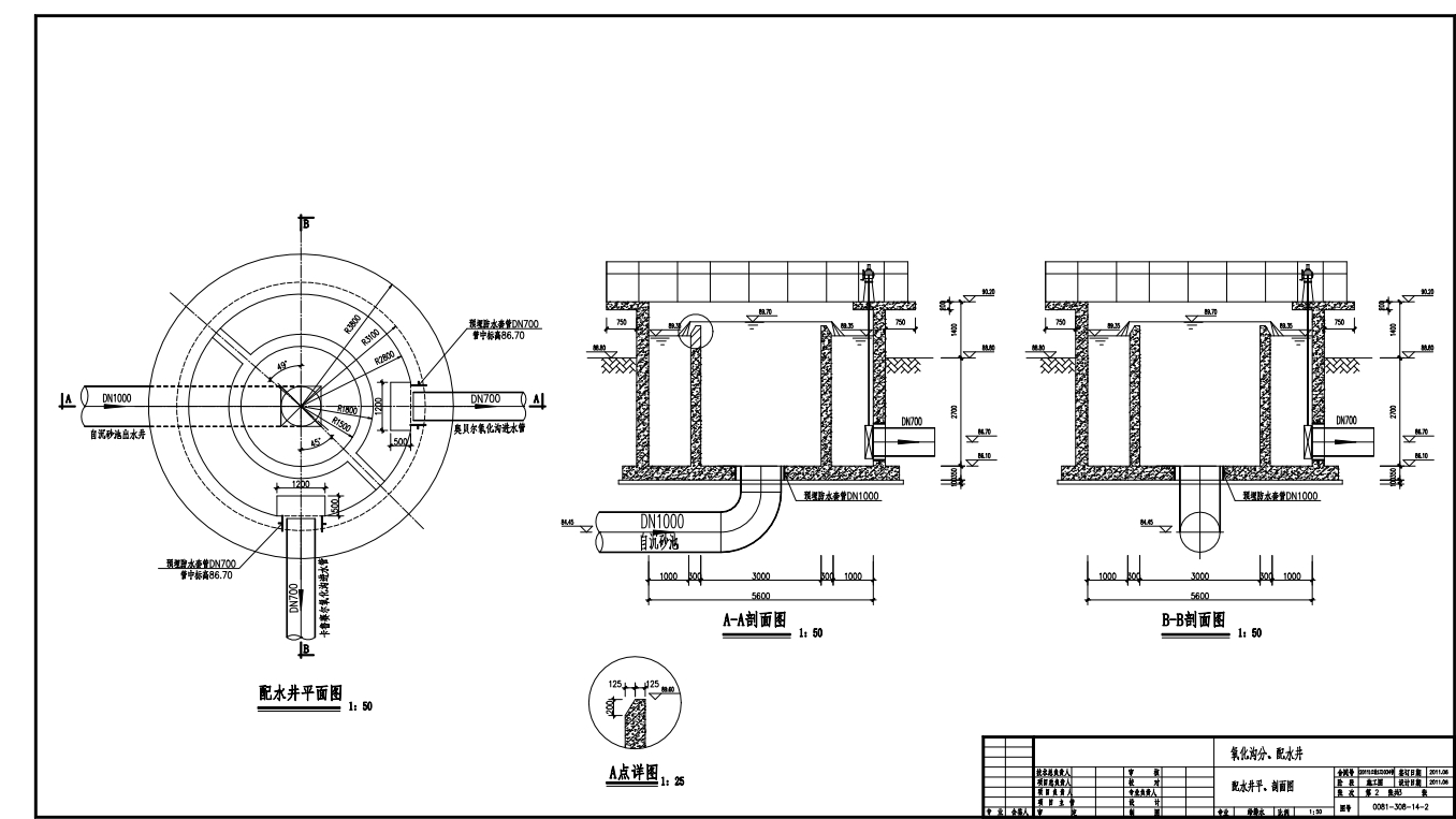 氧化沟分、配水井详细结构图
