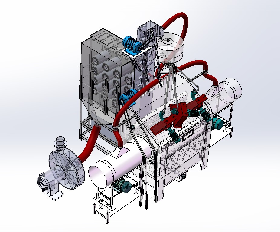 滚筒通过式抛丸机 3D模型3D图纸 机械设备