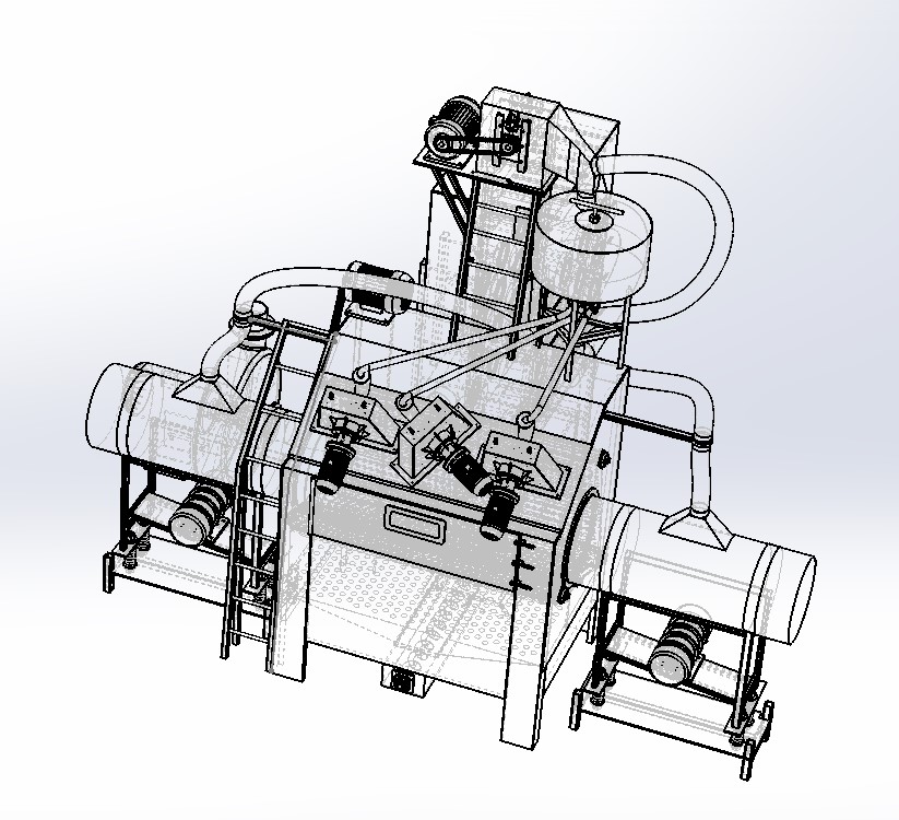 滚筒通过式抛丸机 3D模型3D图纸 机械设备