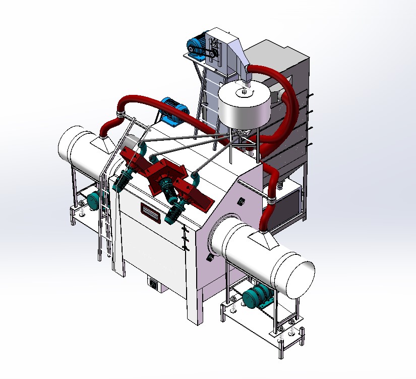 滚筒通过式抛丸机 3D模型3D图纸 机械设备