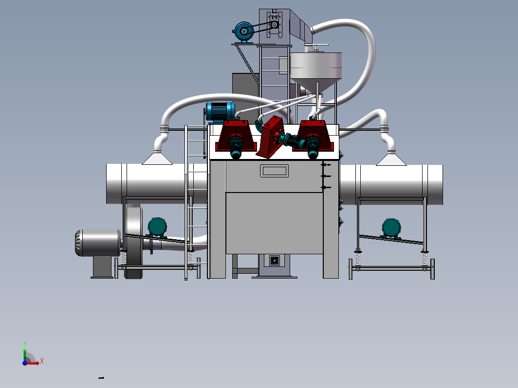 滚筒通过式抛丸机 3D模型3D图纸 机械设备