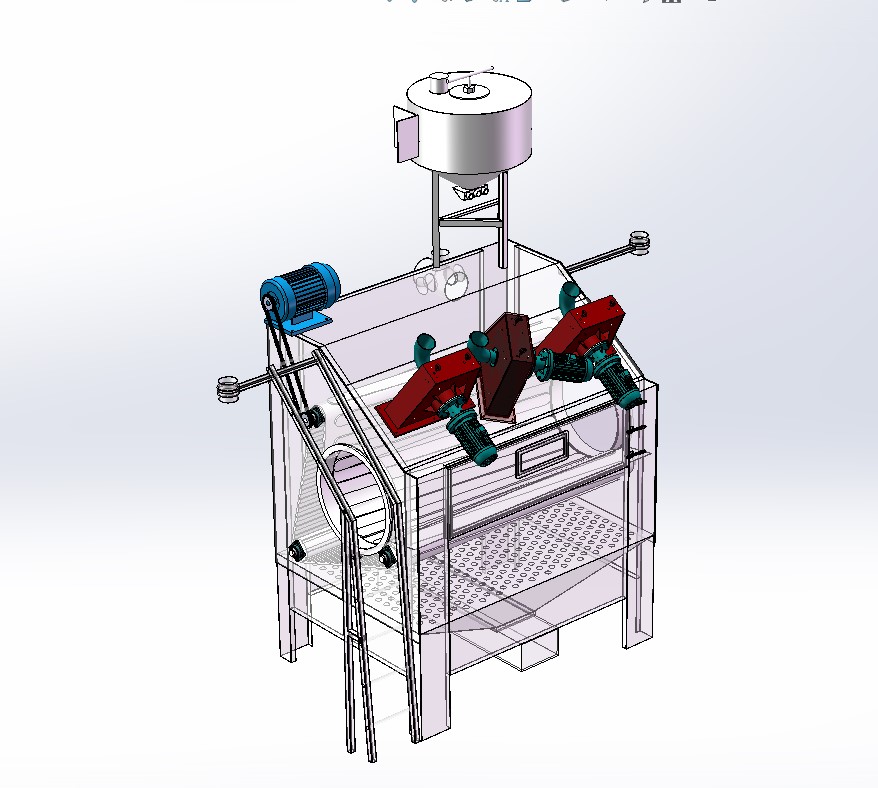 滚筒通过式抛丸机 3D模型3D图纸 机械设备