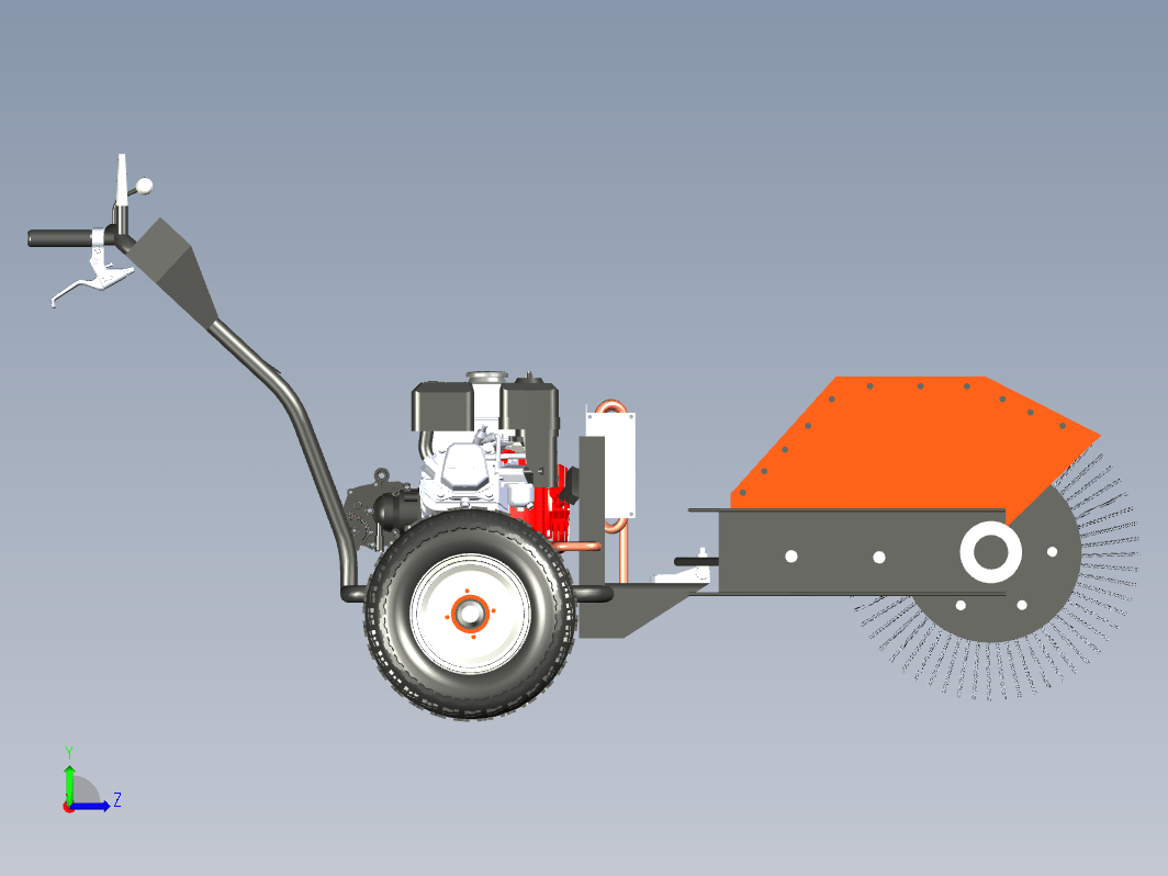 手推式清扫机模型XT格式3D图纸