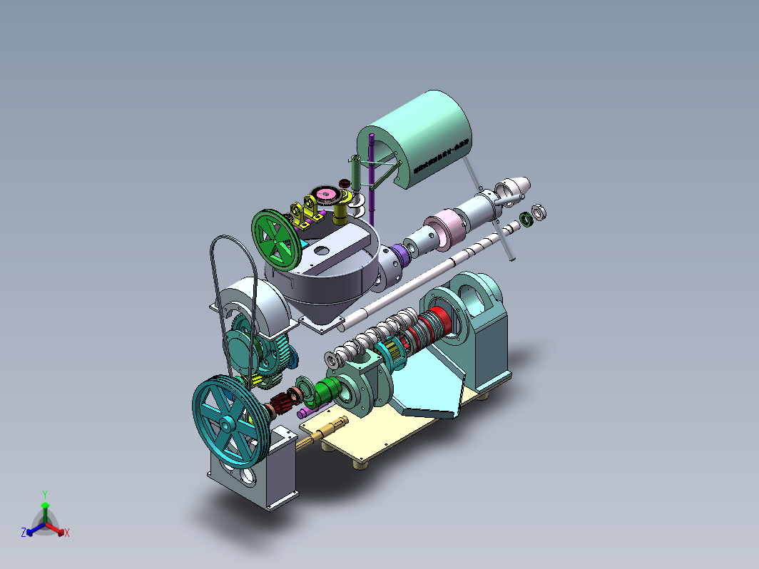 螺旋式榨油机设计图三维SW+CAD+说明书