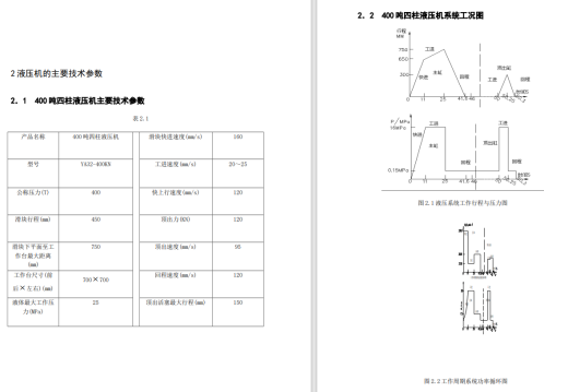 400吨四柱式液压机CAD+说明缩略图