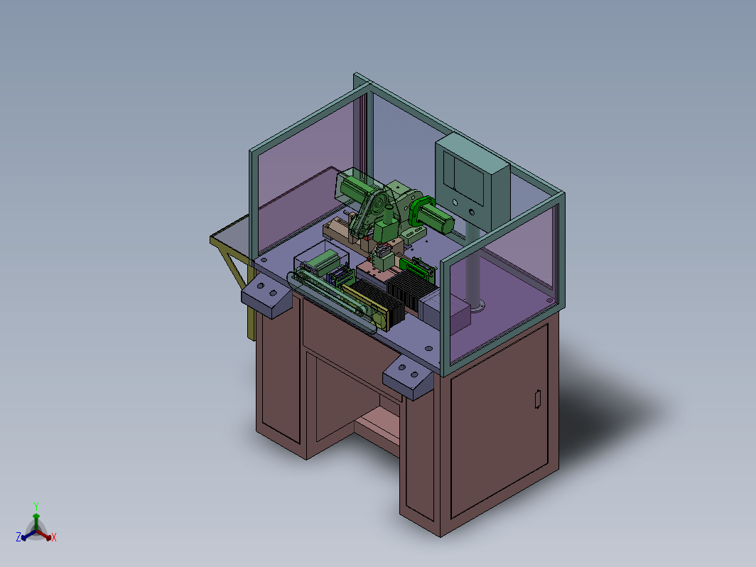 单刀三伺服精车机3D+工程图，电机转子高精度自动车削