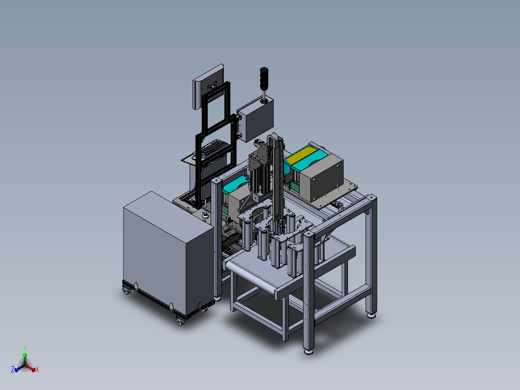 打标贴标机(含3D模型+控制系统PLC+清单BOM+说明书)