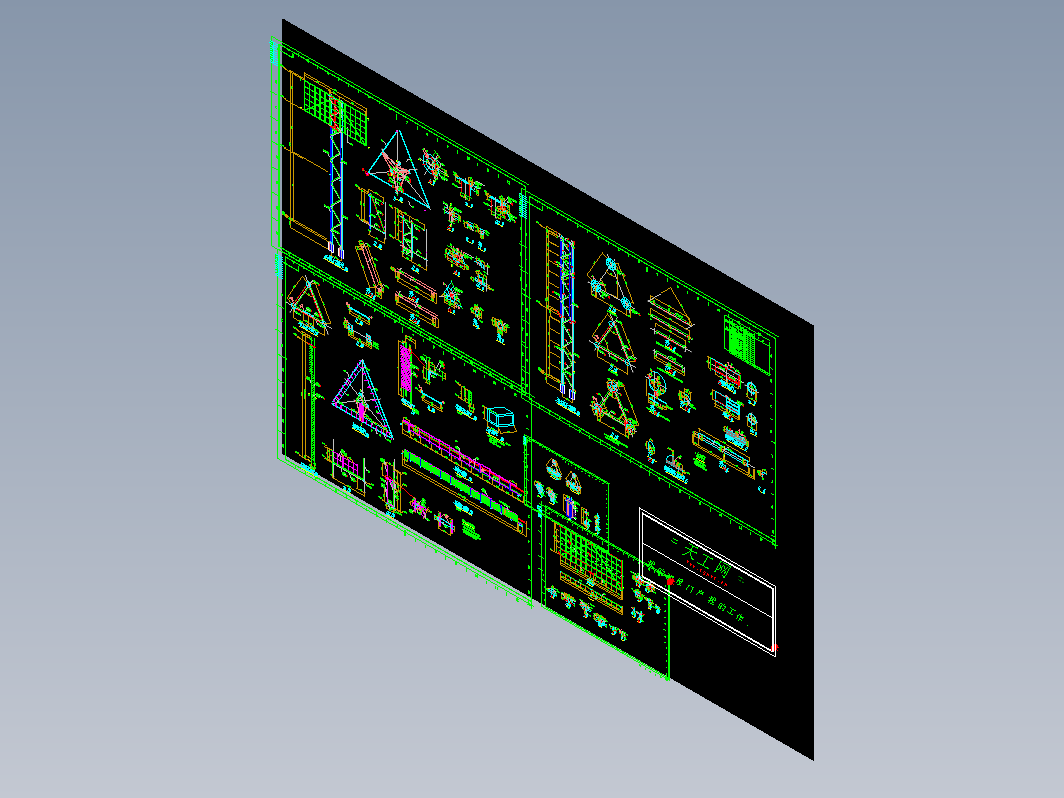 钢结构广告牌CAD图