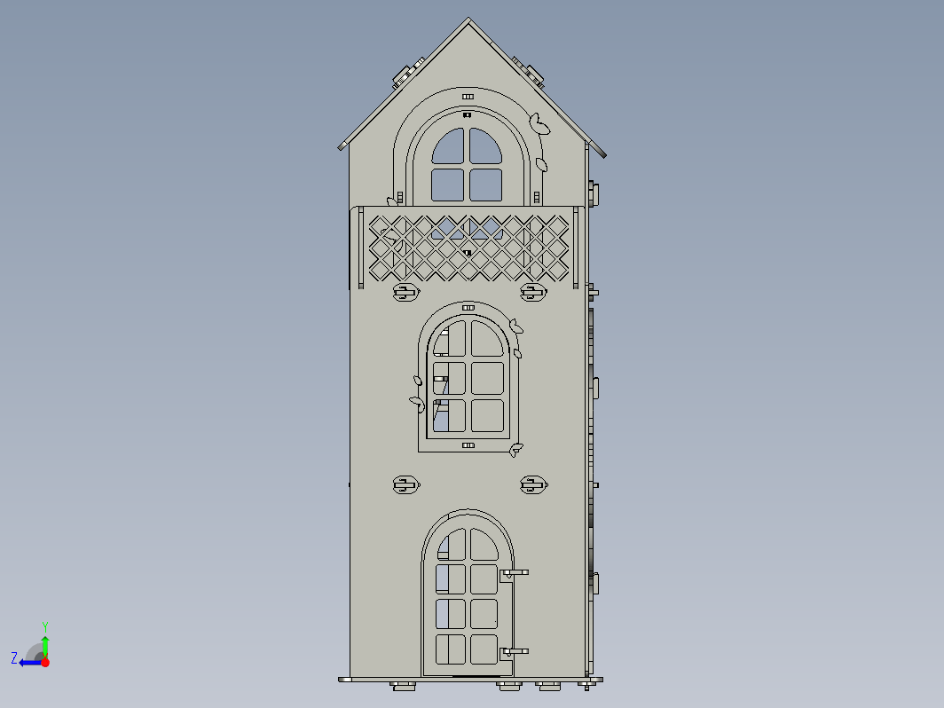 胶合板布娃娃房屋模型